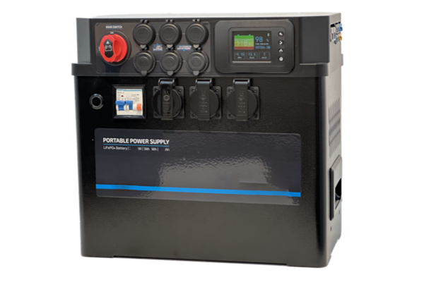 Stationäre Backup-Box 300/2 - 3000W - 3840Wh Batteriekapazität - 2 Solarmodule (650 WP)